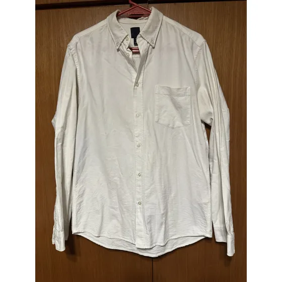 Camisa Manga Larga H&m  Jean Color Crema Talle S