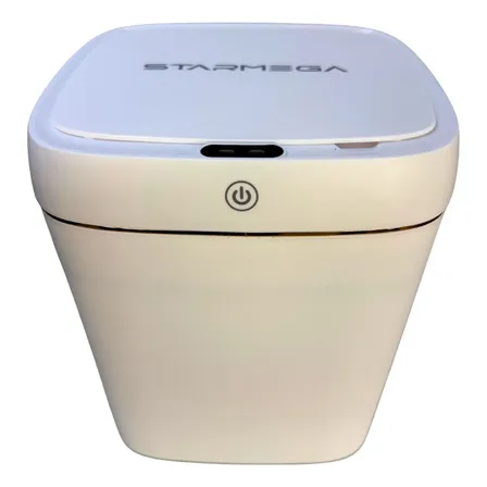 Kit Lixeira Automática 11l Com Sensor Branca + 2 Pilhas Aa Branco