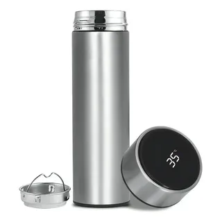 Garrafa Térmica Smartcup Newness Digital Lens 500 mL Cinza com Termômetro