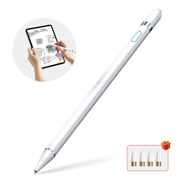 DANYCASE Lápiz Óptico Universal Para iPad Y Android Samsung Huawei Xiaomi iPad Para Tablets Y Moviles Tableta Celular + 4 Puntas Gratis Carga Rápida Adsorción Magnética Compatible Con Moviles iPhone