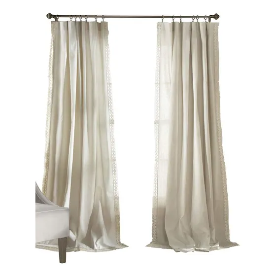 Cortinas Rústicas Marfil 138 X 274 Cm Juego De Paneles