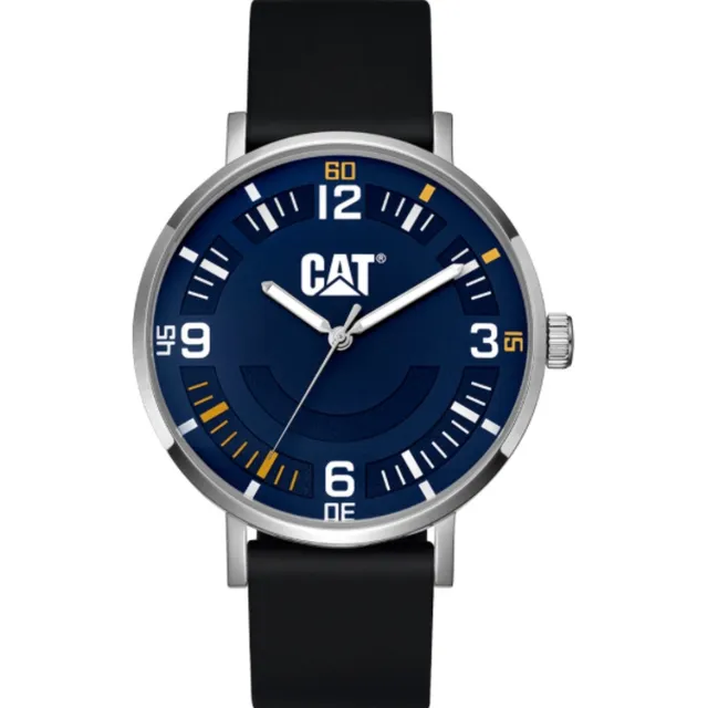 Reloj Cat Original Correa Negra Silicon Esfera Azul Unisex