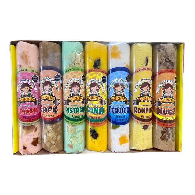 Rollo De Coco Con Diferentes Sabores Cajita C/ 7 Rollitos
