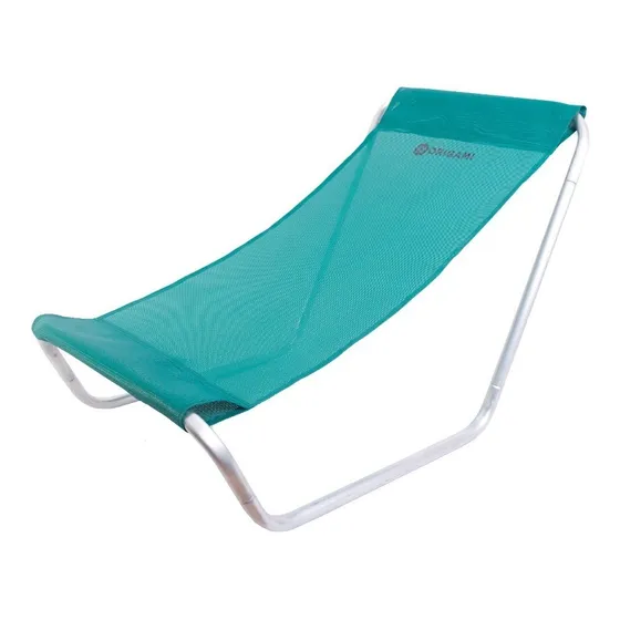 Reposera Aluminio Desarmable Ultra Compacta Origami Playa Color Verde