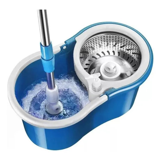 Balde Mopa Centrifugo Lampazo Escurridor 2 Trapeador Piso Color Celeste