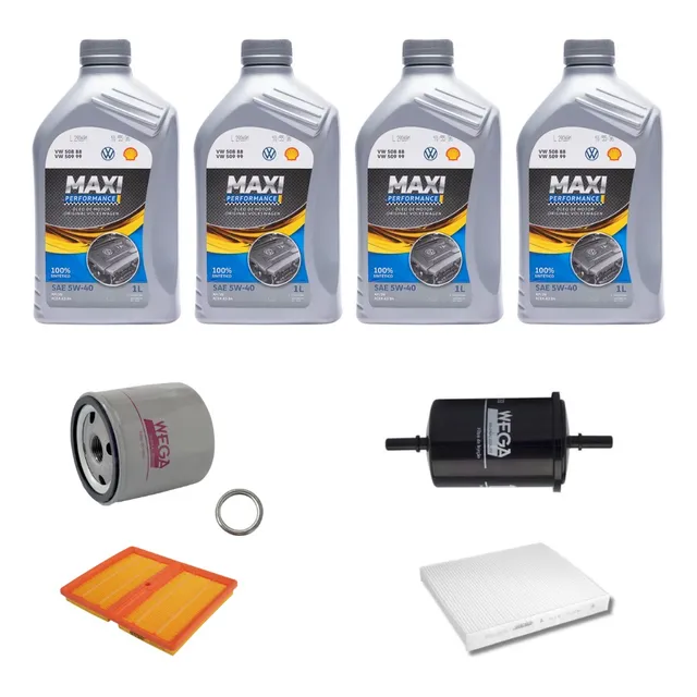 Kit Revisão Óleo 5w40+filtros Polo Virtus 200 Tsi 2017-2022