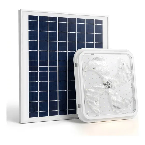 Lampara Plafon Cuadrado De Techo Solar 500w Luz Blanco Frio Blanco Con Negro