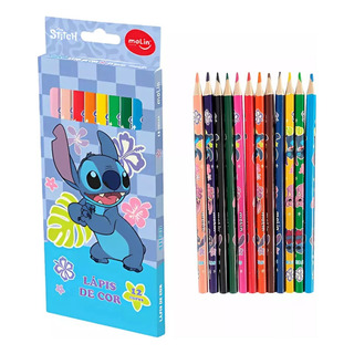 LĂĄpis De Cor Stitch 12 Cores Molin Volta As Aulas LĂĄpis De Cor Stitch 12 Cores Molin Volta As Aulas