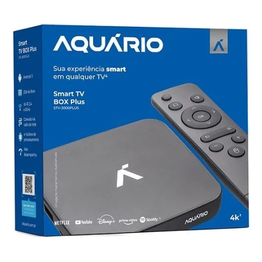 Tv Box Aquário Stv-3000 Plus 4k 16gb 5 Geração