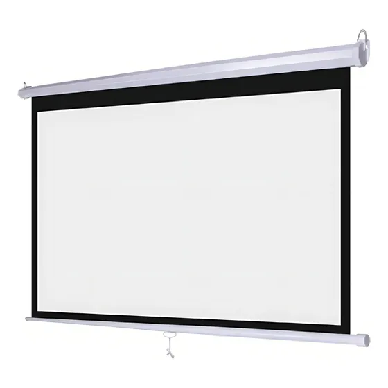 Tela retrátil para projeção de vídeos cor branca 200x150cm Goldentec
