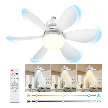 Ventilador De Techo Lampara Ventilador Con Luz 52cm Modernas