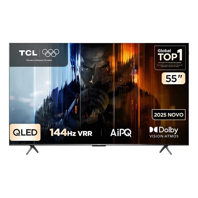 Smart Tv Tcl 55 Polegadas Qled 4k P8k Wifi Bluetooth Google Tv 144hz Hdr10+ Dolby Atmos Vision 55p8k