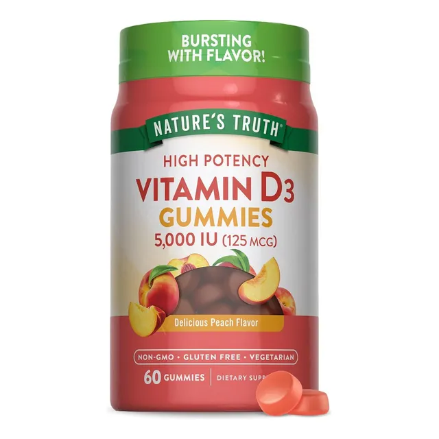 Vitamina D3 5000 Iu Nature's Truth 60 Gomitas Durazno