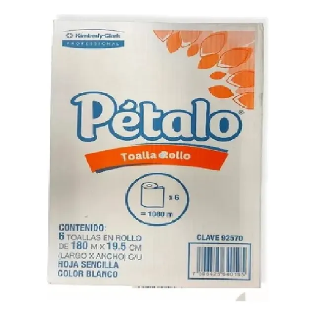 Toalla De Papel Pétalo Kimberly-clark 6 Rollos De 180 M C/u