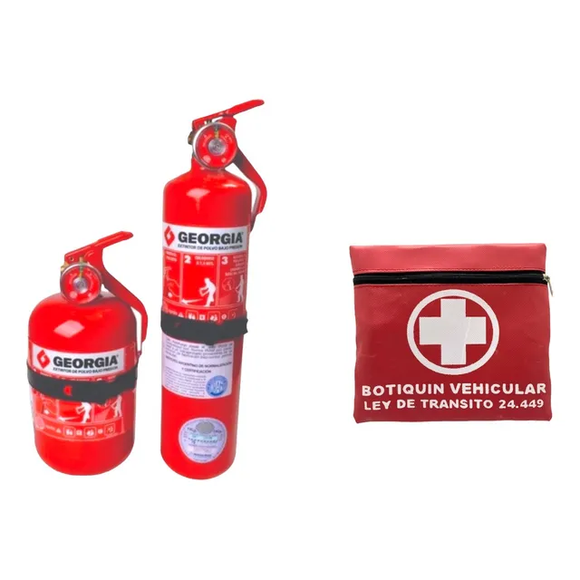 Botiquín Vehicular + Canje Recarga Matafuego 1kg Auto Vtv 