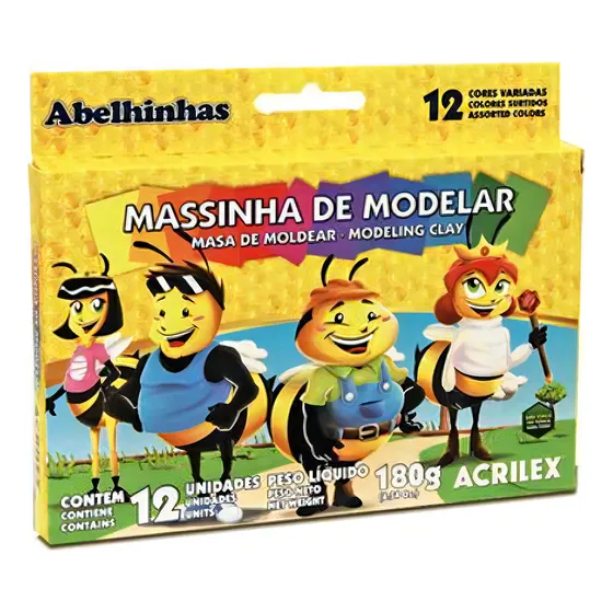 Pasta de modelar suave 12 núcleos Acrilex