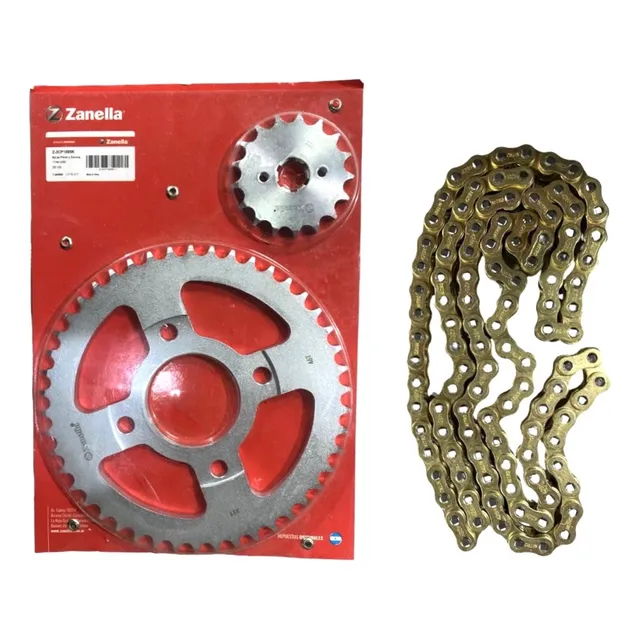Kit Transmisión Zanella Zr 150 Con  Nitro Dorada 428h X 136