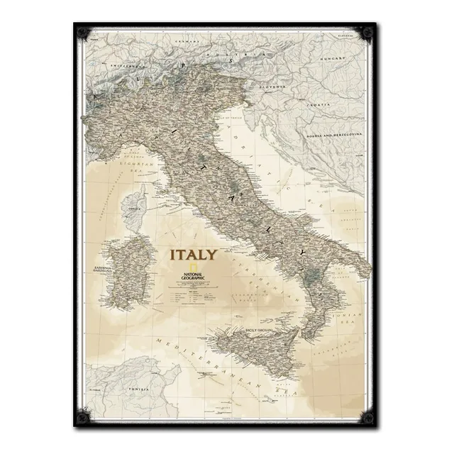 #1396 - Cuadro Vintage 30 X 40 - Mapa Italia Poster No Chapa