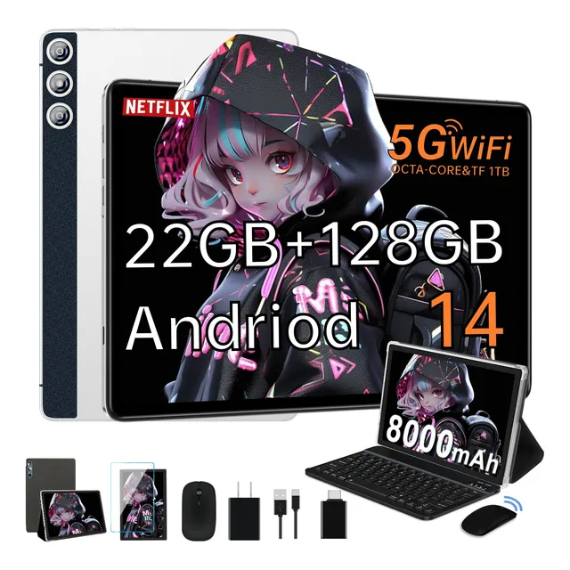 Android 14 Tablet 10''hd 22+128gb Rom Wifi 5g Bt5 Con Mouse