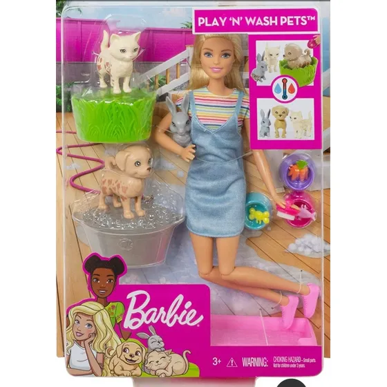 Barbie Baño De Perritos Cambian De Color Y Accesorios
