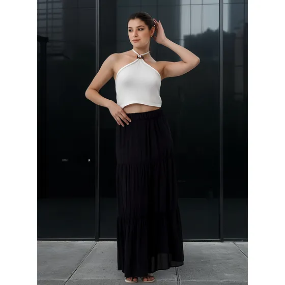 Pollera Larga Boho Rayon Verano Mochi