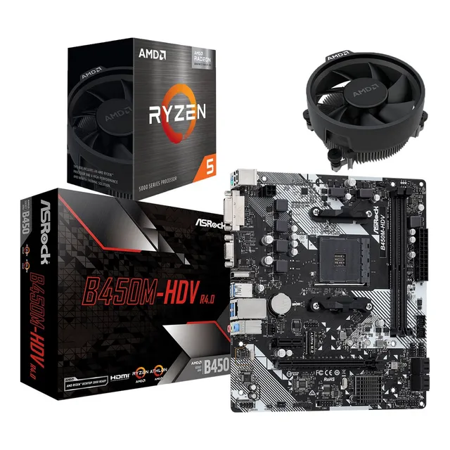 Combo Board B450m Procesador Amd Ryzen 5 5600g Pc