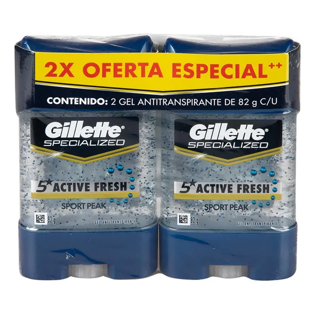 Gel Antitranspirante Gillette 2 Piezas de 82g
