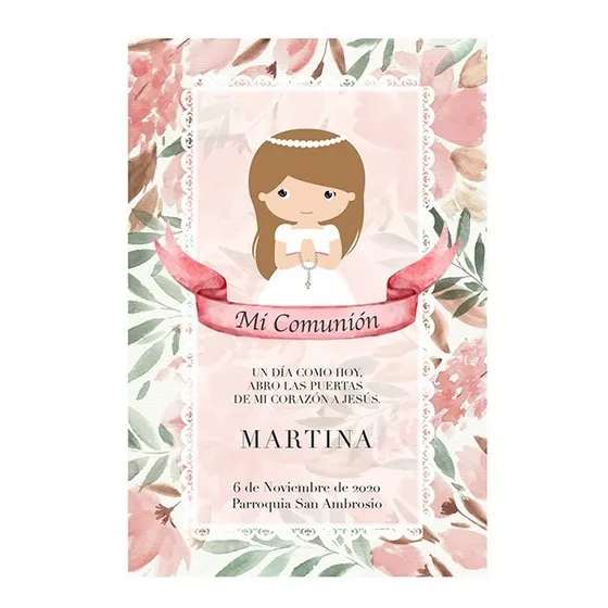 Estampas Primera Comunión Nena Tarjetas Originales Grandes