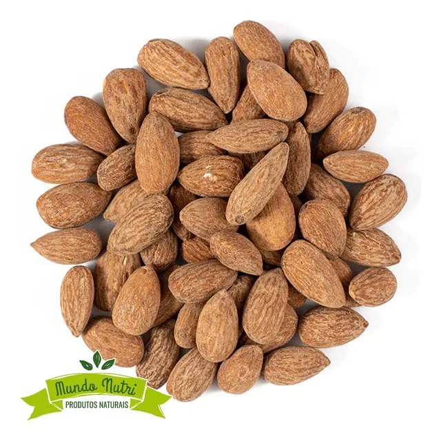 500g Amêndoa Torrada Premium S/ Casca - Salgada Ou Sem Sal