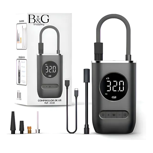 Compressor De Ar Elétrica Portátil De Alta Pressão Mini B&g Acessório Carro Viagem Ar Para Infláveis Multifunção Enchimento B&g
