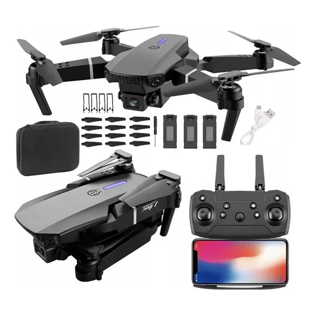 Cámara Drones 4k De Alta Definición Portátil Con 3 Baterías