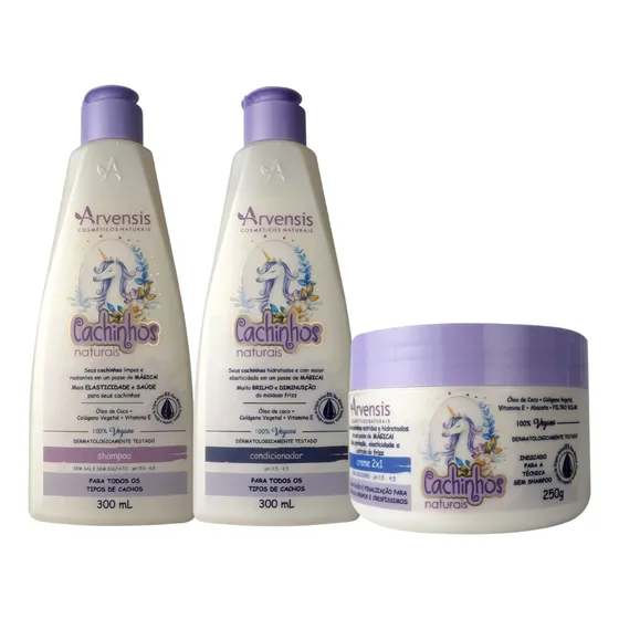 Kit Arvensis Cachinhos Shampoo + Condicionador + Mascara 2x1