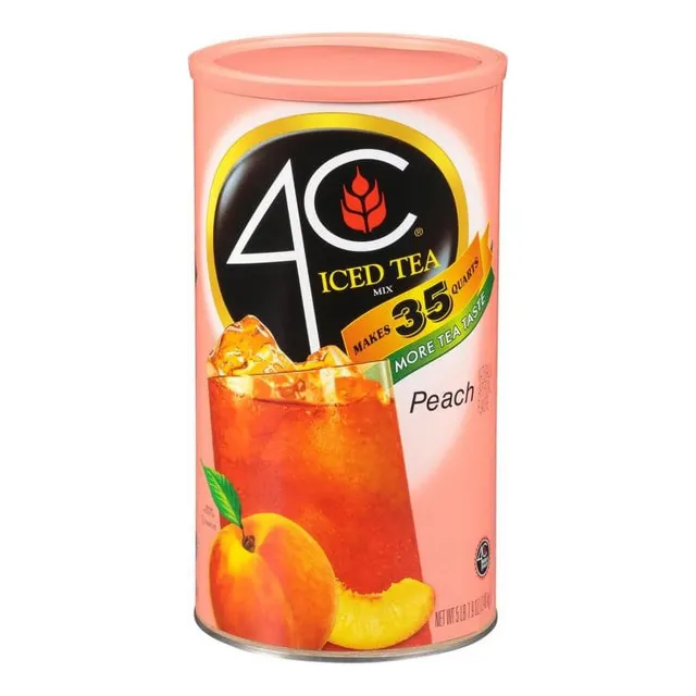 Te 4c Iced Tea Peach Sweetened Mix Natural Durazno Flavor