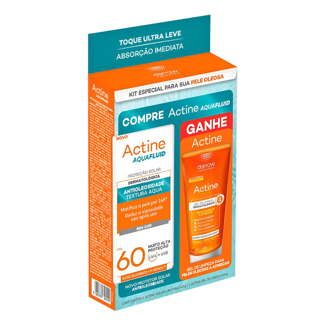 Kit Actine Aquafluid Fps 60 40g + Gel De Limpeza 60g Kit Actine Aquafluid Fps 60 40g + Gel De Limpeza 60g