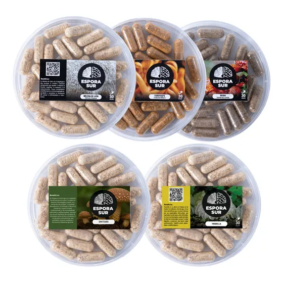 Pack Hongos Adaptogenosx5 -comprimidos Premium Complex Fungi