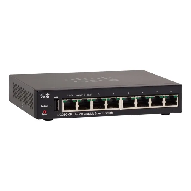 Switch Inteligente Smart Cisco Sg250-08 Gigabit