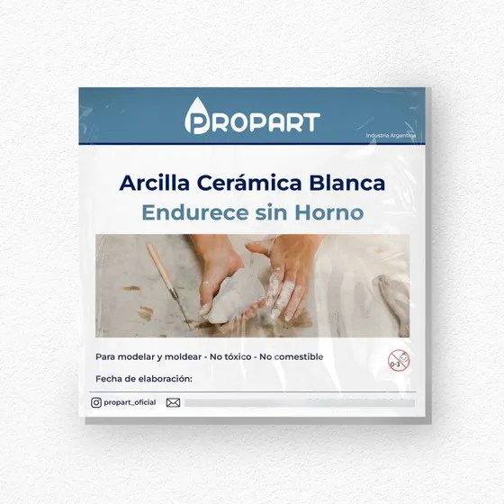 Arcilla Ceramica Propart Fria En Pasta Blanca 500g Color Blanco