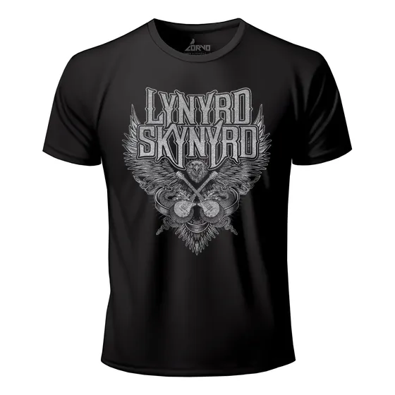 Camiseta Lynyrd Skynyrd - Eagle Guitar - Silk Prateado