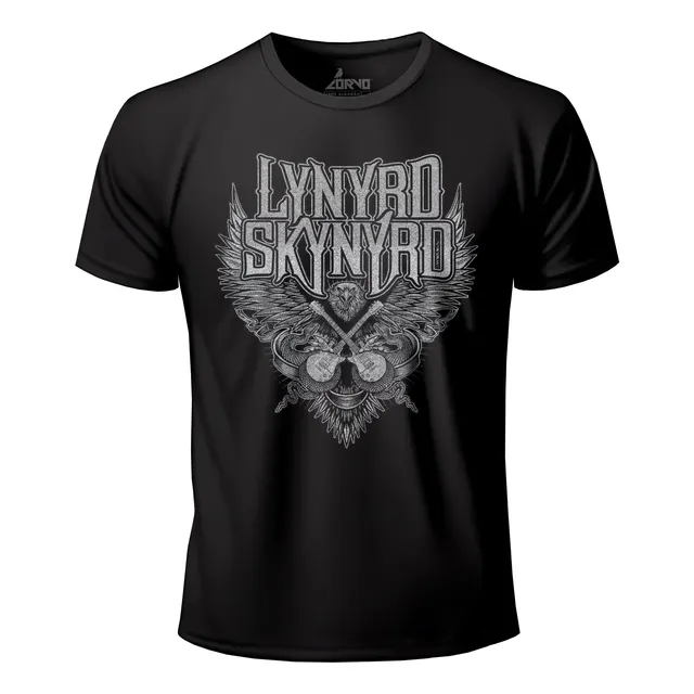 Camiseta Lynyrd Skynyrd - Eagle Guitar - Silk Prateado