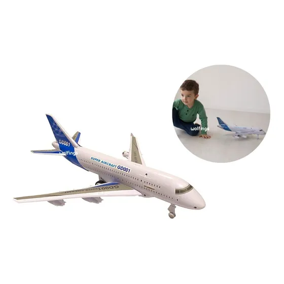 Avion Grande De Juguete A Friccion Juego Con Luz Y Sonido