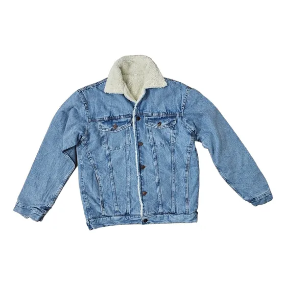 Campera De Jean Con Corderito Unisex