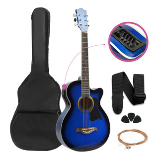 Guitarra Electroacústica Femmto Eag003 Para Diestros Azul Arce Brillante Guitarra Electroacústica Femmto Eag003 Para Diestros Azul Arce Brillante