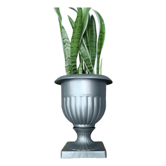 Vaso Decoração Cachepô Taça Alta  Rego Arthemis Prata