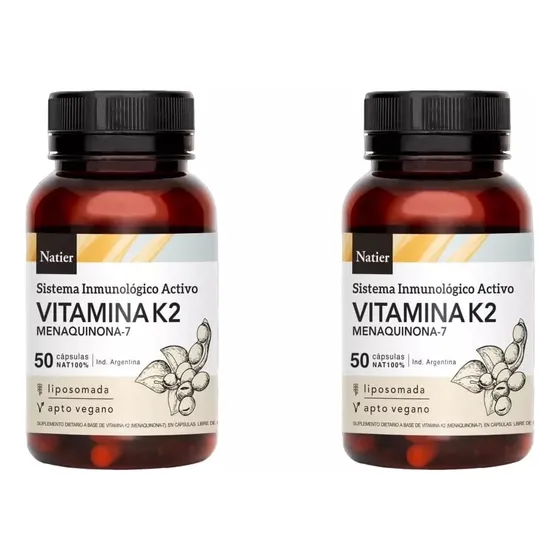 Pack X2 Vitamina K2 Natural Natier 100 Cap