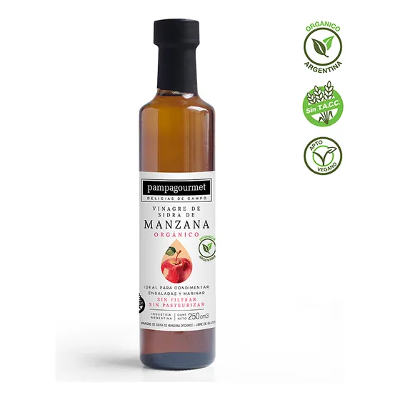 Vinagre De Sidra De Manzana Orgánico Pampa Gourmet 250ml