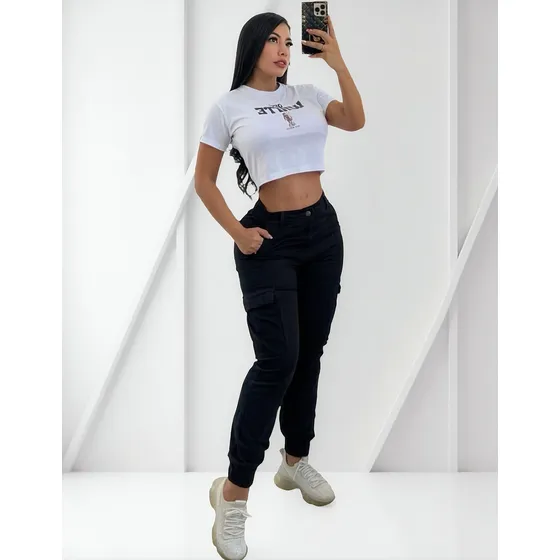 Jogger Cargo Táctico Mujer - Pantalón Drill Camuflado