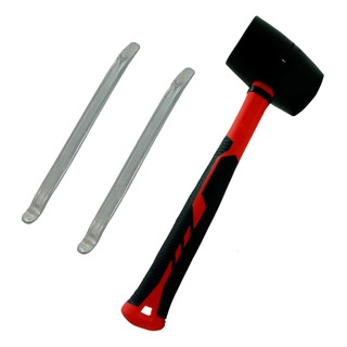 Kit C/ 2 Espatulas Chata De 60cm+martelo Borracha Boartools Kit C/ 2 Espatulas Chata De 60cm+martelo Borracha Boartools