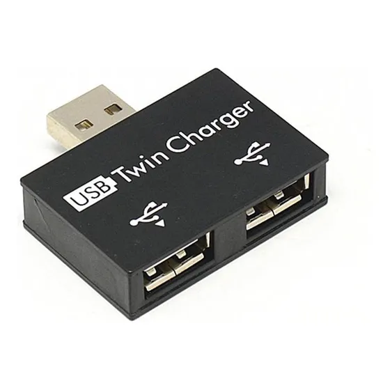 Hub De Carregador Duplo Usb De Porta Dupla Extensor Usb Para