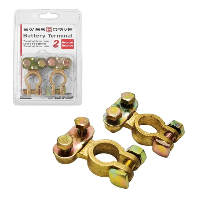 Borne De Bateria De Bronce 2 Pzas