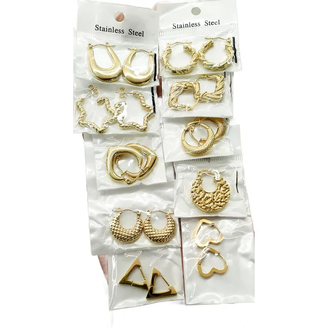 Zarcillos Argollas Para Dama De Acero Quirúr Mayor Y Detal